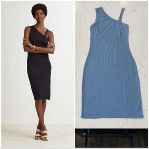 NWT bobi Los Angeles Evereve Cut Out One Shoulder Dress Size M River Blue